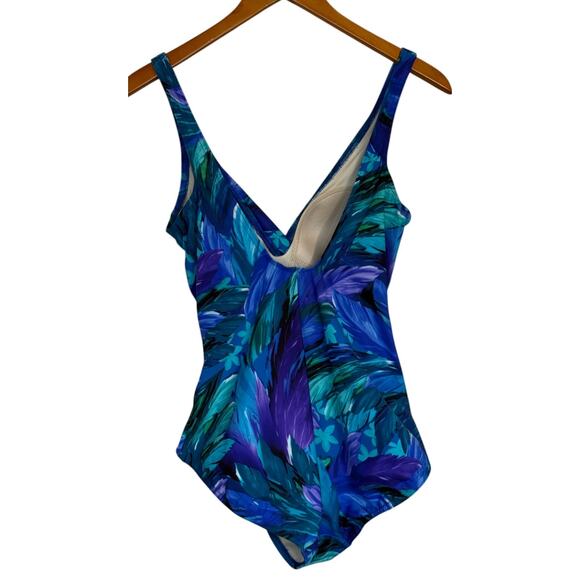 Miraclesuit Swimsuit 6 Women Blue One Piece Stretch Vacation Beach Summer Slims - Picture 4 of 7